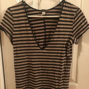 Free people striped v-neck tee